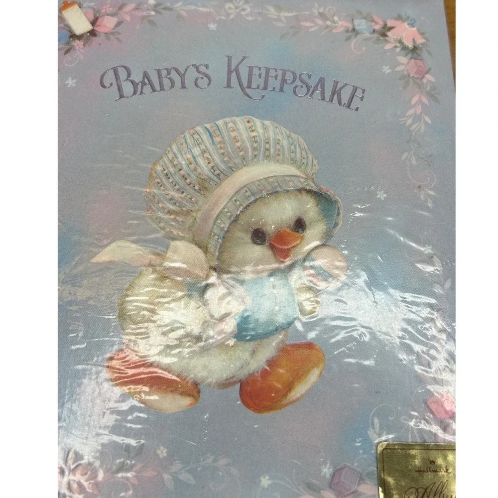 Hallmark Baby Keepsake Album Kids OS Blue Paper Vintage Duckling Rare